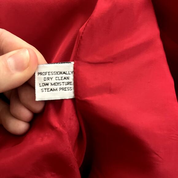 Christian Dior Vintage Red Wool Crop Blazer Size 2 - Picture 13 of 16